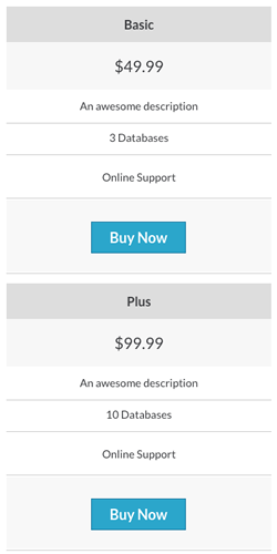 An example of stacked pricing options for a mobile device.